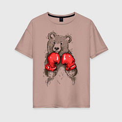 Женская футболка оверсайз Bear Boxing