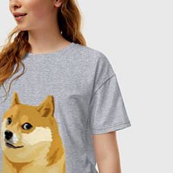 Футболка оверсайз женская Doge, цвет: меланж — фото 2