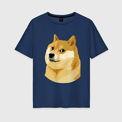 Футболка оверсайз женская Doge, цвет: тёмно-синий