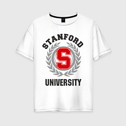 Футболка оверсайз женская Stanford University, цвет: белый