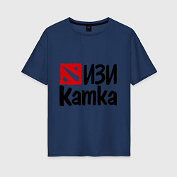 Футболка оверсайз женская Изи катка, цвет: тёмно-синий