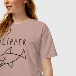 Футболка оверсайз женская Flipper, цвет: пыльно-розовый — фото 2