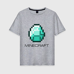 Футболка оверсайз женская Minecraft Diamond, цвет: меланж