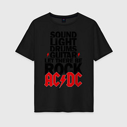 Футболка оверсайз женская AC/DC Rock, цвет: черный