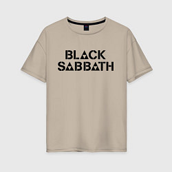 Футболка оверсайз женская Black Sabbath, цвет: миндальный