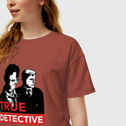 Футболка оверсайз женская True Detective, цвет: кирпичный — фото 2