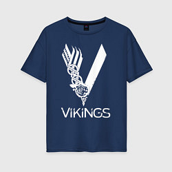 Футболка оверсайз женская Vikings, цвет: тёмно-синий