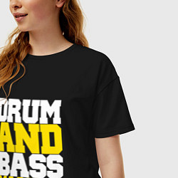 Футболка оверсайз женская DRUM AND BASS MASSIVE, цвет: черный — фото 2