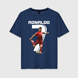 Футболка оверсайз женская Ronaldo 07, цвет: тёмно-синий