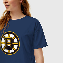 Футболка оверсайз женская Boston Bruins, цвет: тёмно-синий — фото 2