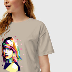 Футболка оверсайз женская Taylor Swift Art, цвет: миндальный — фото 2