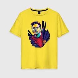 Футболка оверсайз женская Messi Art, цвет: желтый