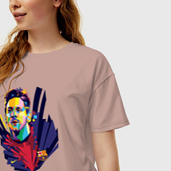 Футболка оверсайз женская Messi Art, цвет: пыльно-розовый — фото 2