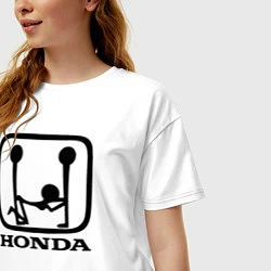 Футболка оверсайз женская Honda Logo Sexy, цвет: белый — фото 2