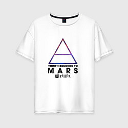 Футболка оверсайз женская Thirty seconds to mars cosmos, цвет: белый