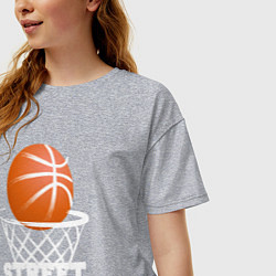 Футболка оверсайз женская Баскетбол, цвет: меланж — фото 2