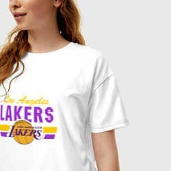 Футболка оверсайз женская Los Angeles Lakers, цвет: белый — фото 2