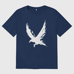 Женская футболка оверсайз Белый ворон