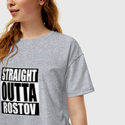 Футболка оверсайз женская Straight Outta Rostov, цвет: меланж — фото 2