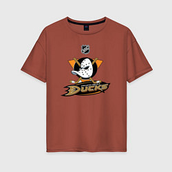Футболка оверсайз женская NHL: Anaheim Ducks, цвет: кирпичный