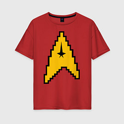 Футболка оверсайз женская Star Trek: 8 bit, цвет: красный