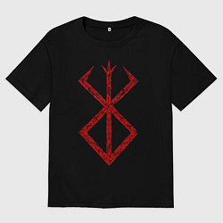 Футболка оверсайз женская Берсерк. Клеймо, цвет: черный