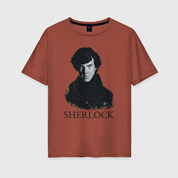 Женская футболка оверсайз Sherlock Art