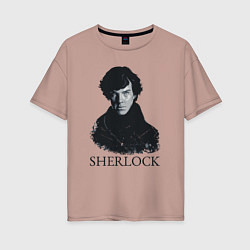 Женская футболка оверсайз Sherlock Art