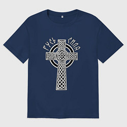 Футболка оверсайз женская Русь сила, цвет: тёмно-синий