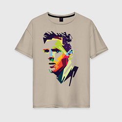 Женская футболка оверсайз Lionel Messi: fun-art