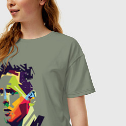Футболка оверсайз женская Lionel Messi: fun-art, цвет: авокадо — фото 2