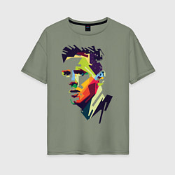 Футболка оверсайз женская Lionel Messi: fun-art, цвет: авокадо