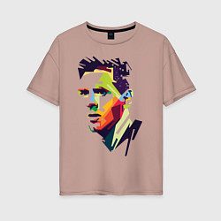 Футболка оверсайз женская Lionel Messi: fun-art, цвет: пыльно-розовый