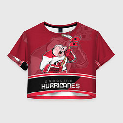 Футболка 3D укороченная женская Carolina Hurricanes, цвет: 3D-принт