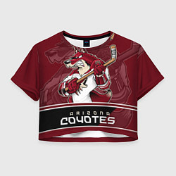 Футболка 3D укороченная женская Arizona Coyotes, цвет: 3D-принт