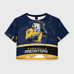 Футболка 3D укороченная женская Nashville Predators, цвет: 3D-принт