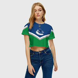 Футболка 3D укороченная женская NHL: Vancouver Canucks, цвет: 3D-принт — фото 2