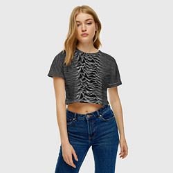 Футболка 3D укороченная женская Joy Division: Unknown Pleasures, цвет: 3D-принт — фото 2
