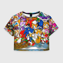 Футболка 3D укороченная женская Sonic Stories, цвет: 3D-принт