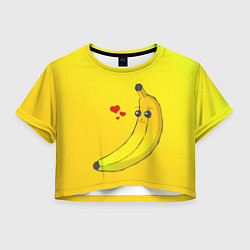 Футболка 3D укороченная женская Just Banana (Yellow), цвет: 3D-принт