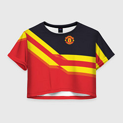 Футболка 3D укороченная женская Man United FC: Red style, цвет: 3D-принт