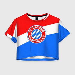 Футболка 3D укороченная женская FC Bayern: tricolor, цвет: 3D-принт