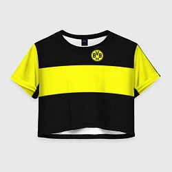 Футболка 3D укороченная женская Borussia 2018 Black and Yellow, цвет: 3D-принт