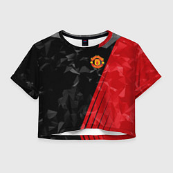 Футболка 3D укороченная женская FC Manchester United: Abstract, цвет: 3D-принт