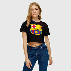 Футболка 3D укороченная женская FC Barcelona Lines, цвет: 3D-принт — фото 2