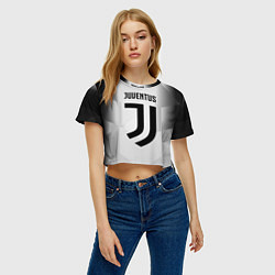 Футболка 3D укороченная женская FC Juventus: Silver Original, цвет: 3D-принт — фото 2