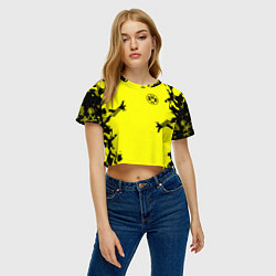 Футболка 3D укороченная женская FC Borussia Dortmund: Yellow Original, цвет: 3D-принт — фото 2