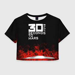 Футболка 3D укороченная женская 30 Seconds to Mars: Red Flame, цвет: 3D-принт