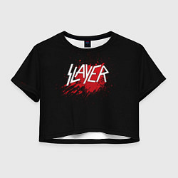 Футболка 3D укороченная женская Slayer Blood, цвет: 3D-принт