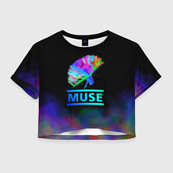 Футболка 3D укороченная женская Muse: Neon Flower, цвет: 3D-принт